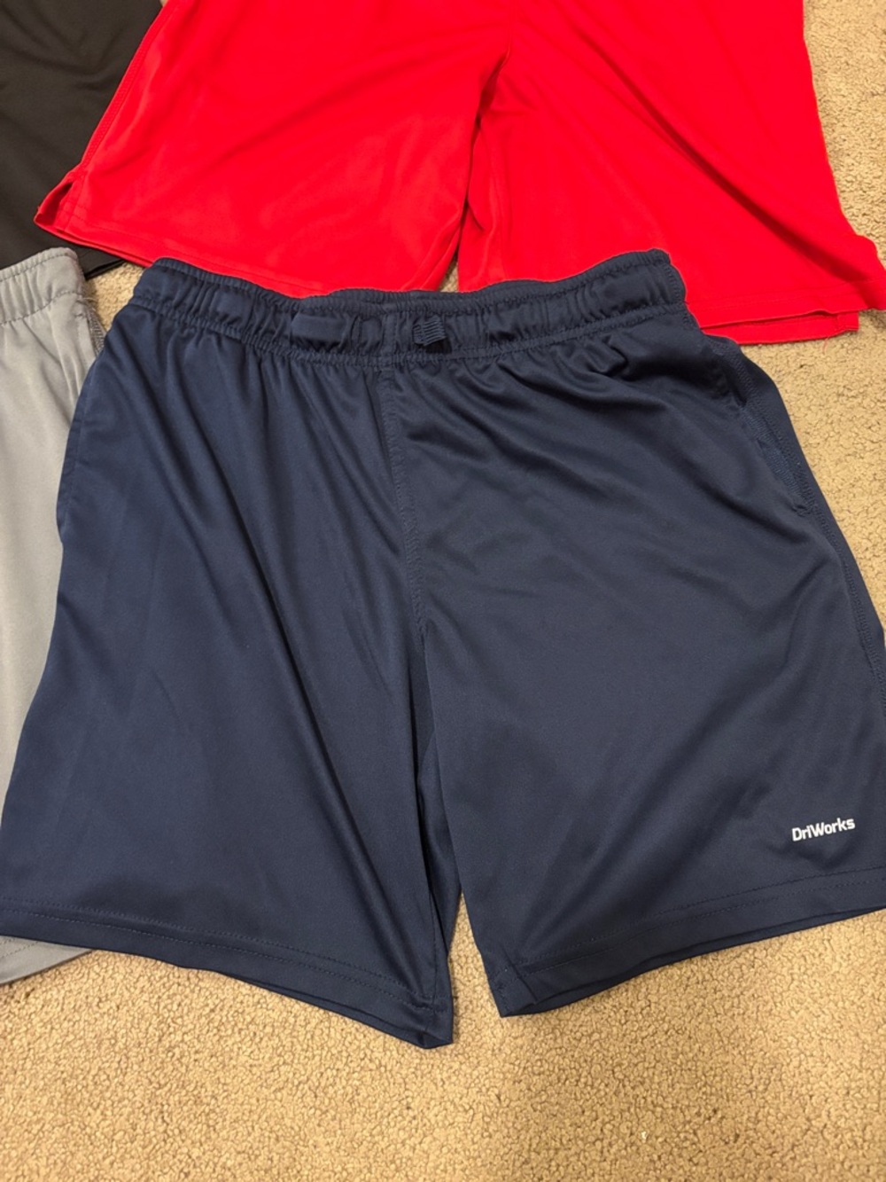 Boys husky Athletic Shorts - Black, Red, Gray, Navy - Picture 2 of 9